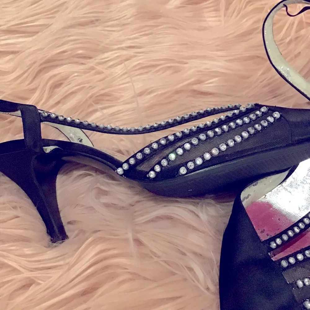 🖤Vintage Jasmin Black Slingback Heel Pumps - Size 7 - rare find - Picture 6 of 8